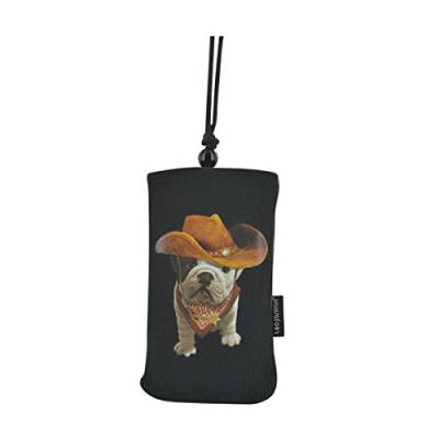 BigBen Teo Jasmin Cowboy Etui chaussette en coton pour Smartphone Noir