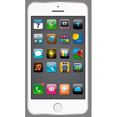 Drap de bain microfibre dessin Smartphone Blanc - 170 x 100