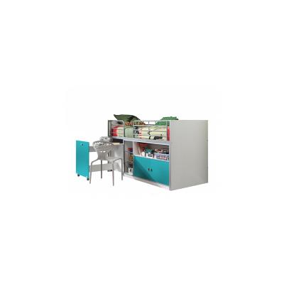 Vipack Lit Mezzanine + Bureau + Rangement 90x 200 Bonny Turquoise