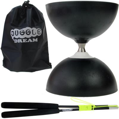 Kit diabolo circus free noir avec baguettes superglass et sac de rangement