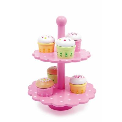 Présentoir à patisserie rose avec 6 gâteau Denis