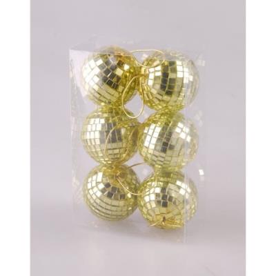 Set de 6 boules miroir 6 cm de coloris or 5bod040or