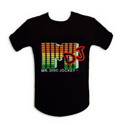 T-shirt lumineux 'M DJ' LED equalizer M