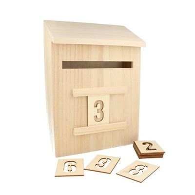 Boite aux lettres en bois + chiffres - artémio