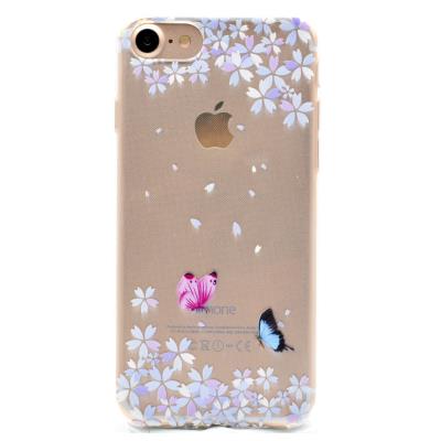 Coque en TPU pour iPhone 7 - fleur papillons