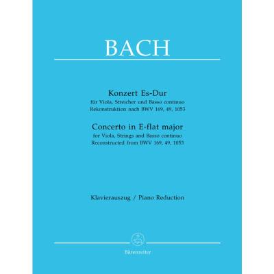 Partitions classique BARENREITER BACH J.S. - CONCERTO EN MIB MAJEUR POUR ALTO, CORDES ET BASSE CONTINUE D'APRES LES BWV 169, 49, 1053 Alto