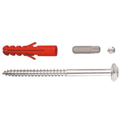 GAH Alberts Kit de 4 vis de sécurité et chevilles pour fixation de grilles de fenêtre 105 x 105 x 90 mm / 25 pièces