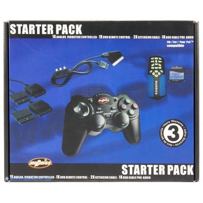 Starter Pack Playstation(1 Manette Vibrante + 1 Telecommande + 2 Rallonges + Cable RGB Pro Audio)
