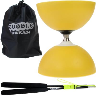 Kit diabolo circus free jaune avec baguettes superglass et sac de rangement