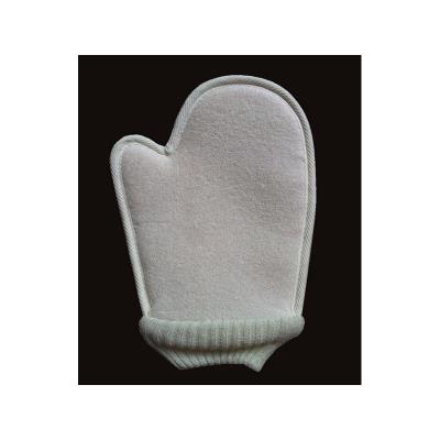 Gant de massage - Blanc - Coton et crin
