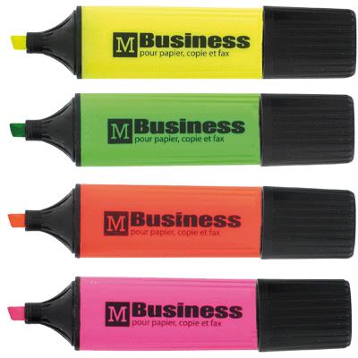 Surligneurs + Clip Pointe Biseautee Assortis - Pochette De 4