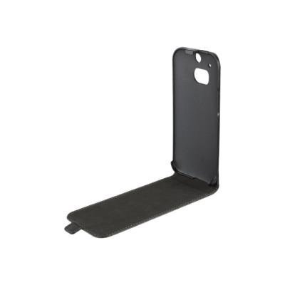 Xqisit Flipcover - Flip cover voor mobiele telefoon - synthetisch leer - zwart - voor HTC One (M8)