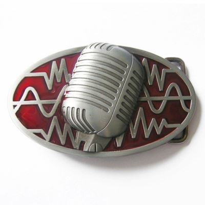 boucle de ceinture vieux micro rouge shure rock roll mixte