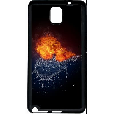Coque samsung note 3 duo de coeurs eau et flamme