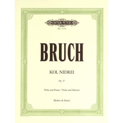 Partitions classique EDITION PETERS BRUCH MAX - KOL NIDREI OP.47 - VIOLA AND PIANO Alto
