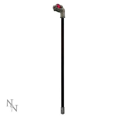 Bâton ou Canne de marche Griffe de Dragon et boule rouge 85.5 cm