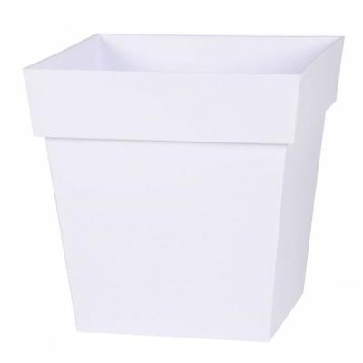 Eda pot carré toscane 32cm - contenance 22l - blanc