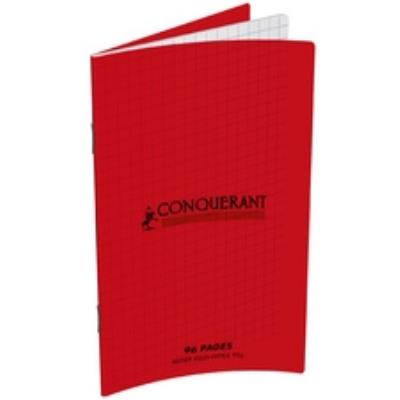 Conquerant classique carnet 90 x 140 mm, quadrill, 96 pagescouverture en polypro, rouge, agraf, papier de 90 g m2 -400013591