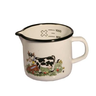 axentia 220005 pot à lait émaillé motifs assortis 12 cm