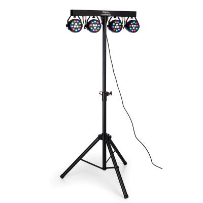 Ibiza DJLIGHT80LED Set projecteurs PAR sur pied RGBW LED DMX 4x 1W