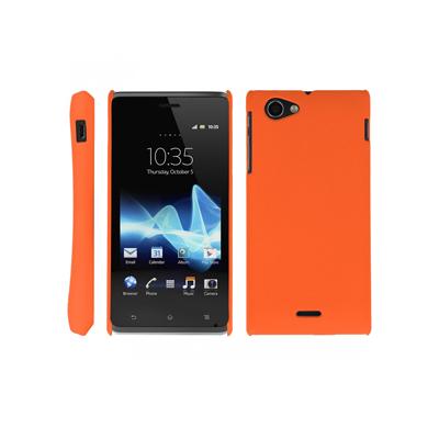 Coque rigide Orange pour Sony Xperia L aspect mat toucher rubber gomme