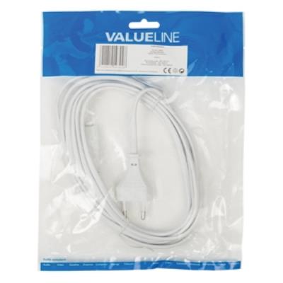Câble dalimentation à prise européenne mâle - iec-320-c7 3.00 m blanc valueline