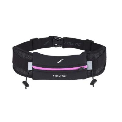 Fitletic no6 sac banane avec une poche en néoprène noir rose