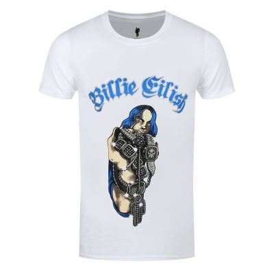 Billie Eilish T-Shirt Bling Homme Blanc - Taille M