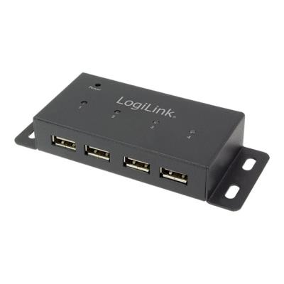 LogiLink - hub - 4 poorten - desktop, wandbevestiging
