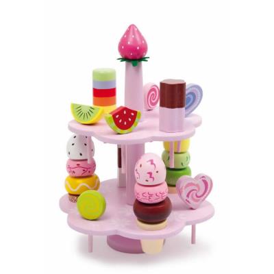 Présentoir à patisserie avec friandises en bois Lucile