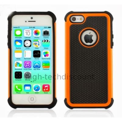 Housse etui coque anti choc rigide pour Apple iPhone 5C + film ecran - ORANGE