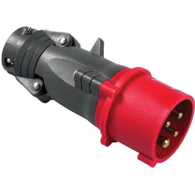 Fiche Droite Male 16 Amp&egrave;res 3P+T Ip44 Rouge - Legrand Hypra 52243