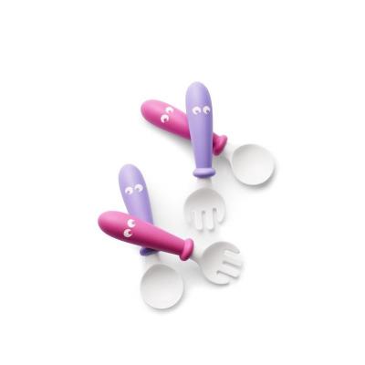 Babybjorn cuillere et fourchette pour bébé lot de 4 rose/mauve