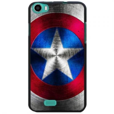 Coque noire pour Wiko Lenny impression motif bouclier capitaine américain