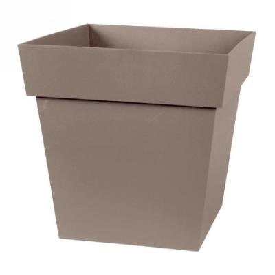 Eda pot carré toscane 32cm - contenance 22l - taupe