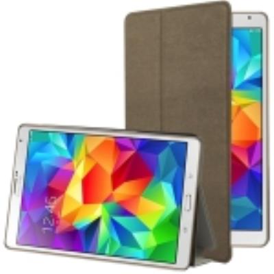 Galaxy Tab S 8.4 : Coque Housse de Protection Cuir (PU) Marron « Texturé »