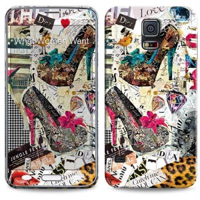 I-paint 320511 coque rigide + autocollant + film de protection décran pour samsung galaxy s5 motif what women want multicolore