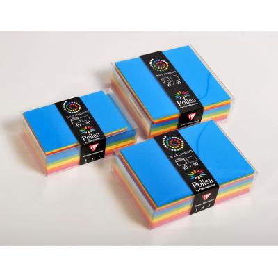 Pollen Lot de 5 Coffret 40 enveloppes 90x140 + 40 cartes 82x128 Eté (5 couleurs)