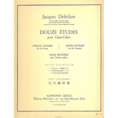 Méthodes et pédagogie LEDUC DELECLUSE JACQUES - 12 ETUDES POUR CAISSE-CLAIRE Batterie