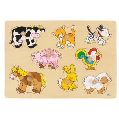 Puzzle À Boutons Bébés Animaux 8 Éléments - Goki