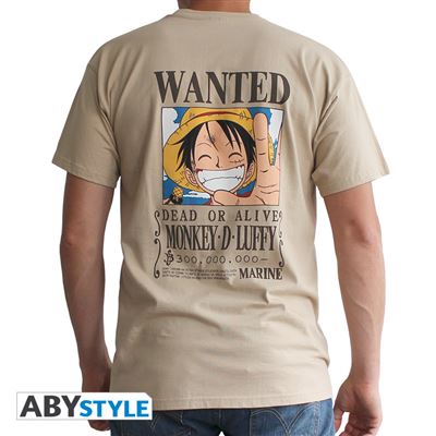 T-shirt wanted luffy beige taille xxl