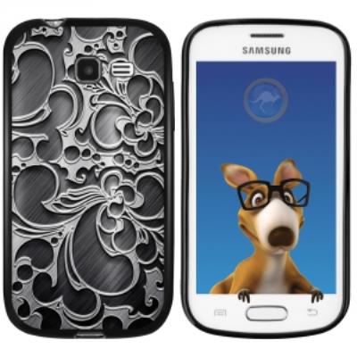 Coque Souple en gel noir pour Galaxy Trend Lite avec impression Motifs arabesque noir