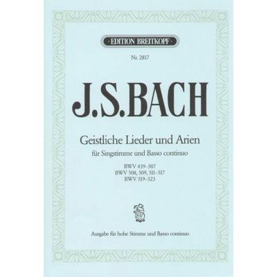 Partitions classique EDITION BREITKOPF BACH J.S. - CHANTS ET AIRS SACRES VOIX HAUTE - VOIX HAUTE, PIANO Soprano, piano