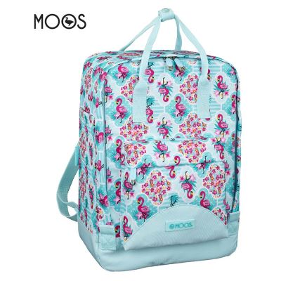 Flamingo Bleu Sac à dos Cartable anses 27x38x13