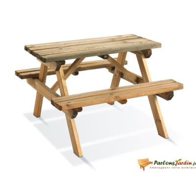 Table de pique nique en bois pour enfants Wapiti Burger