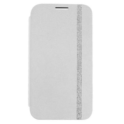 Etui à rabat orné avec des véritables cristaux pour Samsung Galaxy Note 2 Motif Bande de diamant Blanc Licence Swarovski