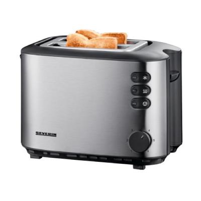 Severin - 2514 - Grille Pain - 850 W - 2 Tranches - Inox Brossé / Noir