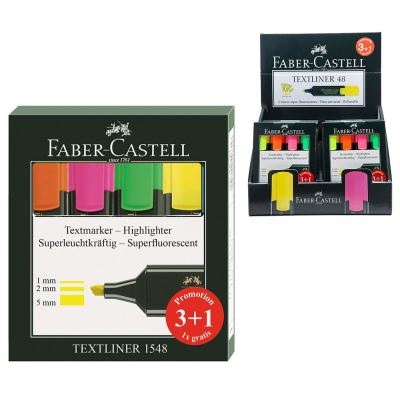 Pack 3+1 marqueurs fluor Faber-Castell