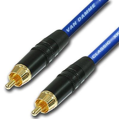Designacable Van Damme Câble RCA/RCA asymétrique avec connecteurs plaqués or 3.0 bleu