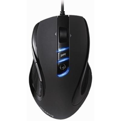 Gigabyte M6980X - muis - USB - zwart met rubber